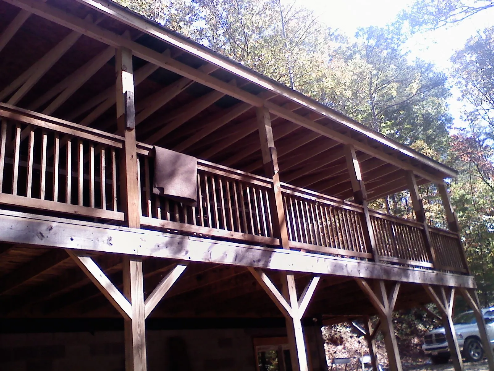 Timber framing under a new elevated porch and deck — Roof Leak Repair in Imbler by Roofing Brothers